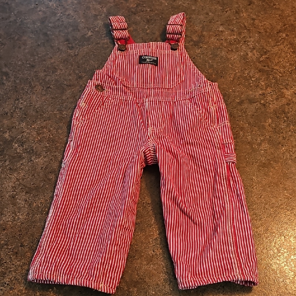 OshKosh B'gosh Kids Red and White Overalls
